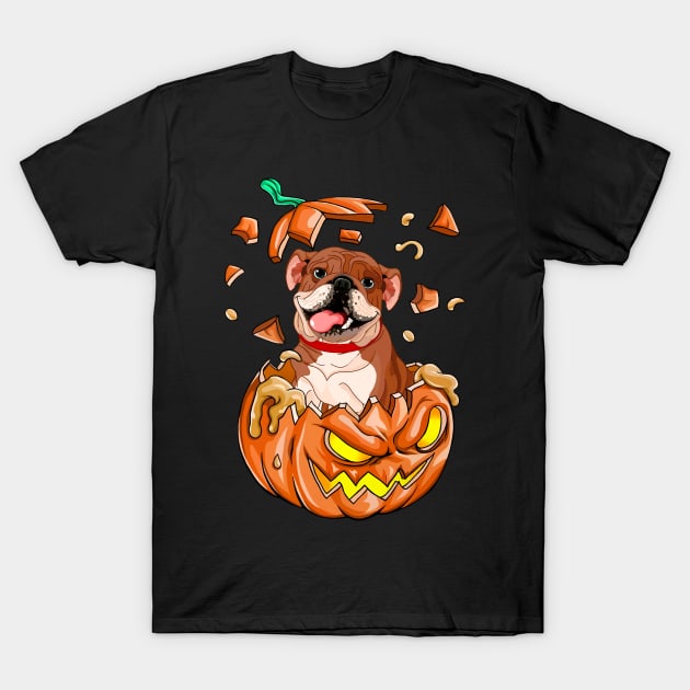 Pitbull In The Pumpkin tshirt halloween costume funny gift t-shirt T-Shirt by American Woman